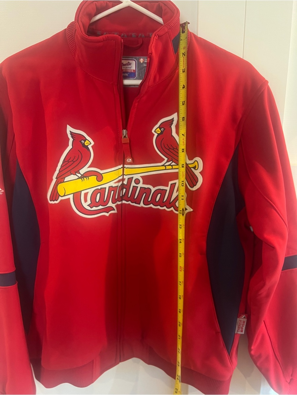Majestic Red Cardinals Zip-Front Varsity Jacket